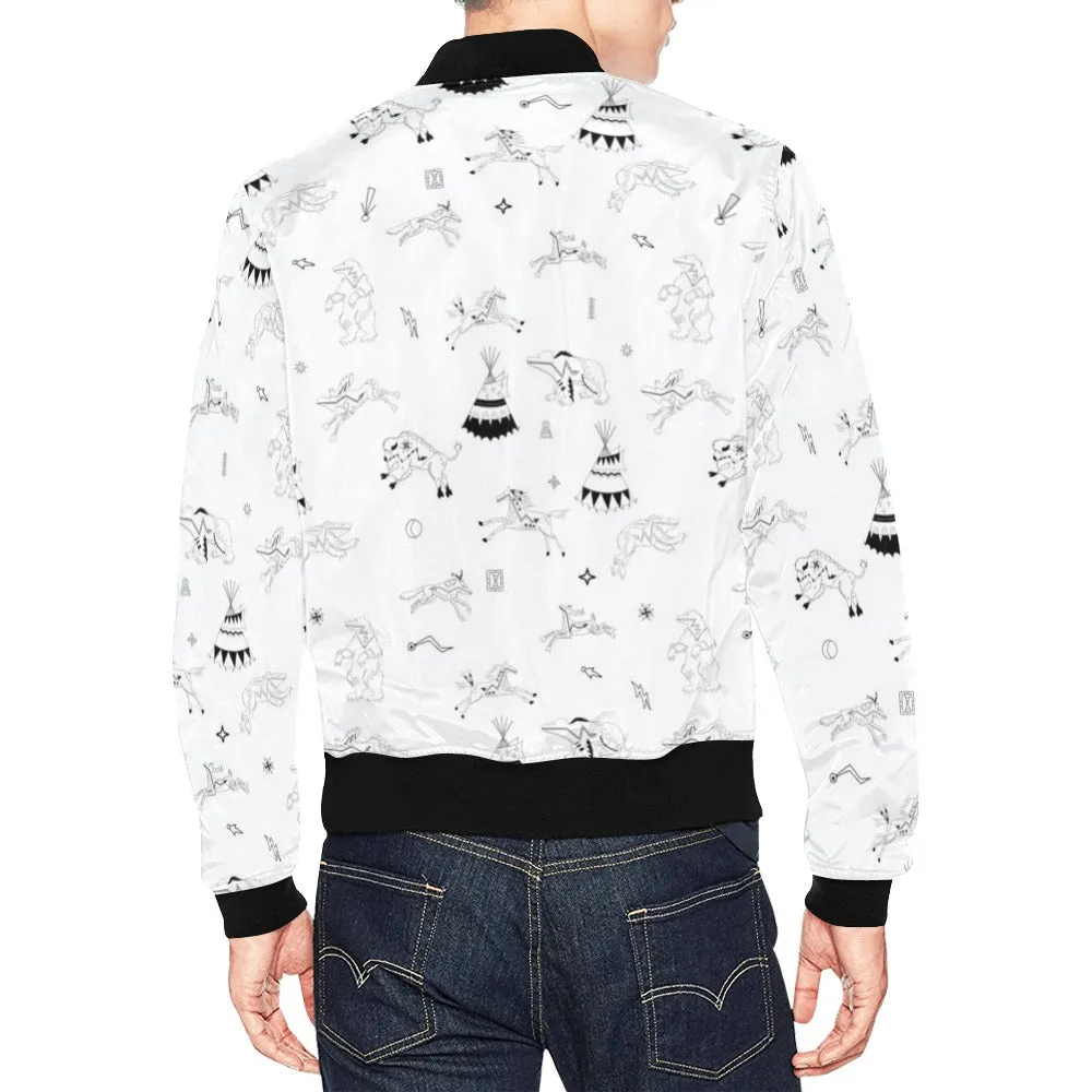 Ledger Dabbles White Bomber Jacket for Men