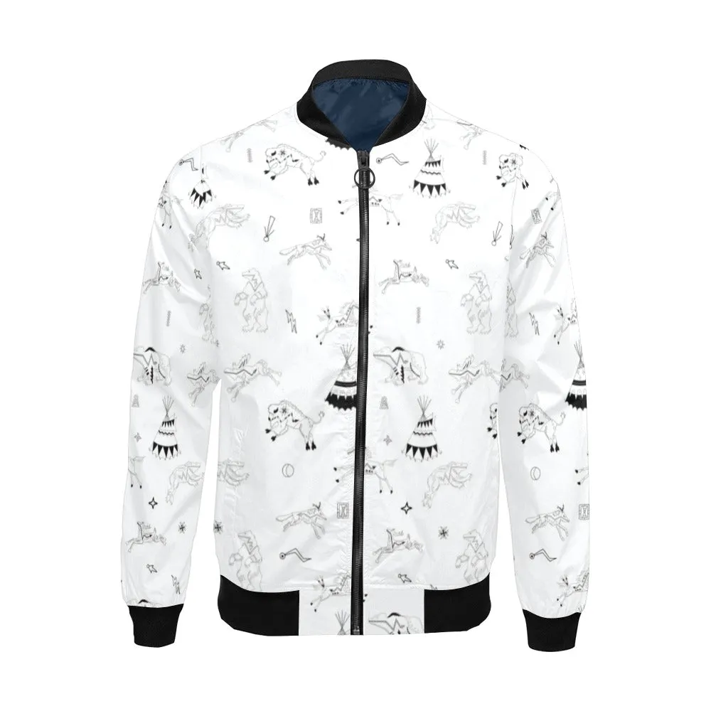 Ledger Dabbles White Bomber Jacket for Men