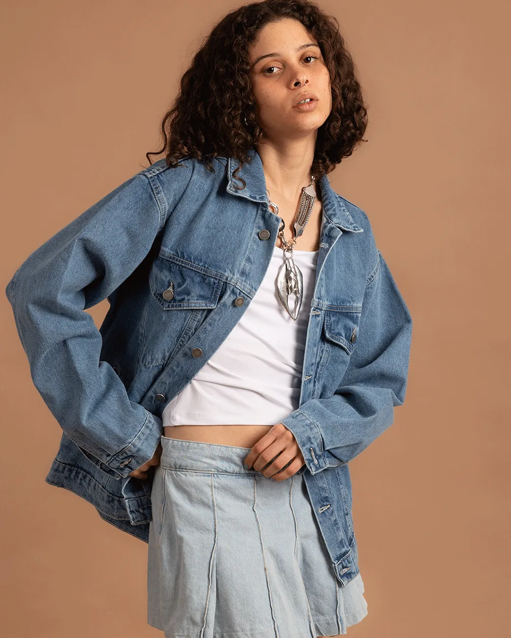 Light Blue Oversized Denim Jacket