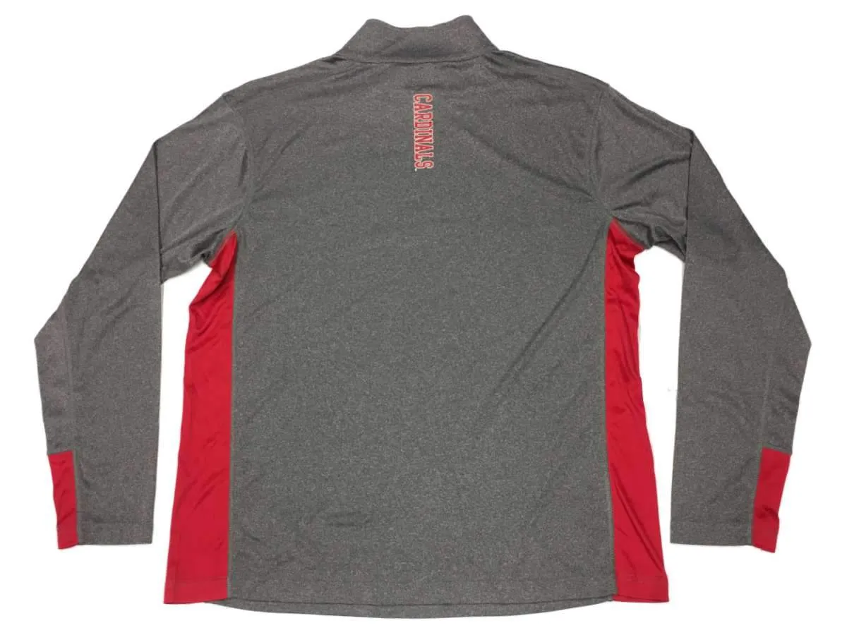 Louisville Cardinals Colosseum Gray Performance 1/4 Zip Long Sleeve Pullover (L)