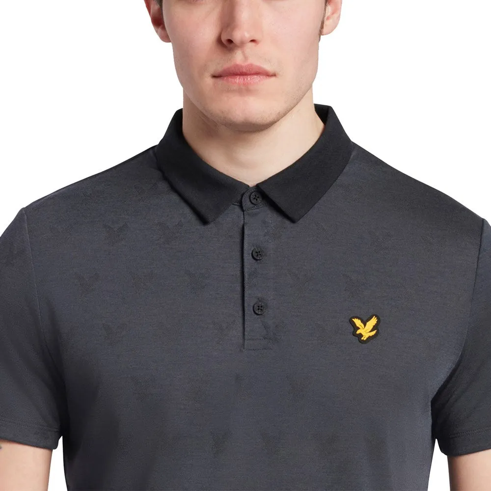 Lyle & Scott Jacquard Polo Shirt - True Black