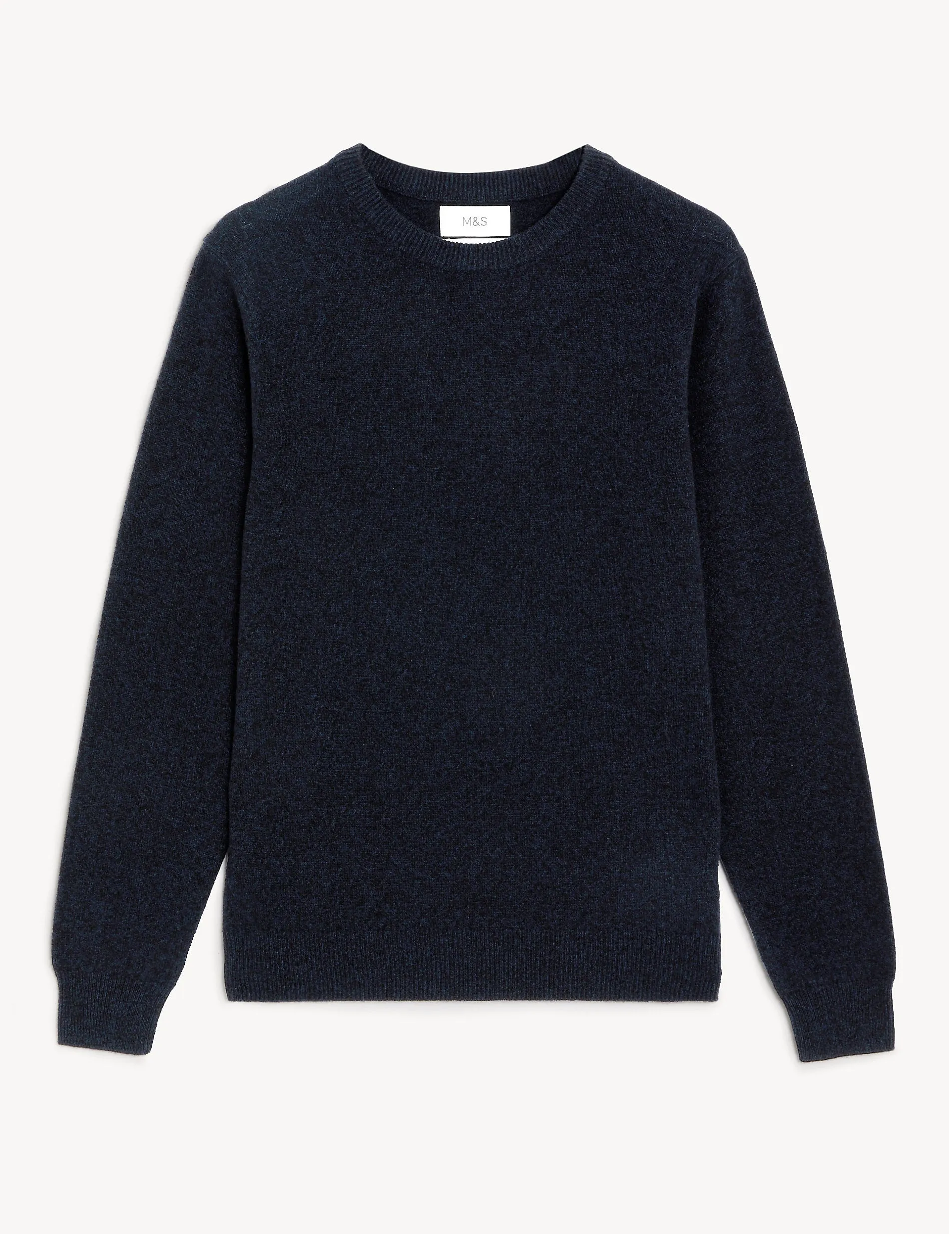 Marks & Spencer Extra Fine Lambswool Crew Neck Jumper, Navy