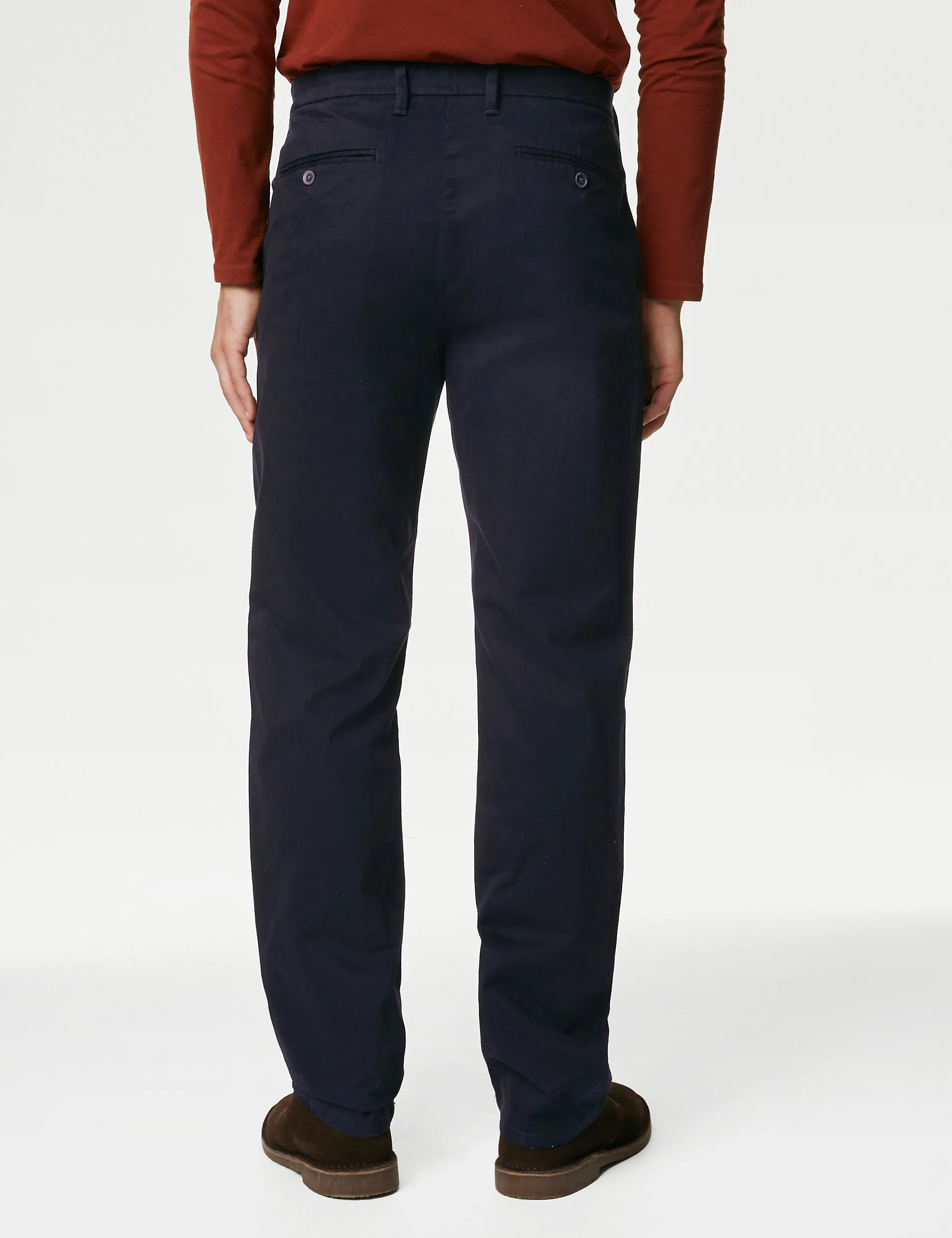 Marks & Spencer Regular Fit Stretch Chinos, Navy