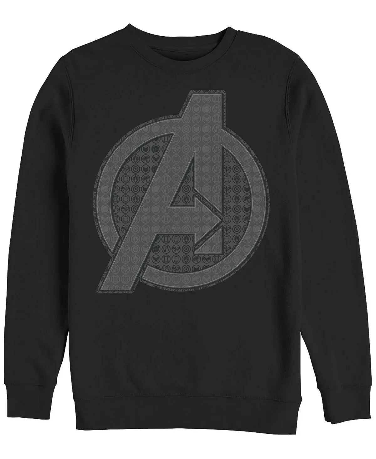 Marvel men's avengers endgame logo icons in grayscale Fifth Sun fleece, black