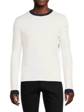 Max 'N Chester Contrast Trim Crewneck Sweater, White