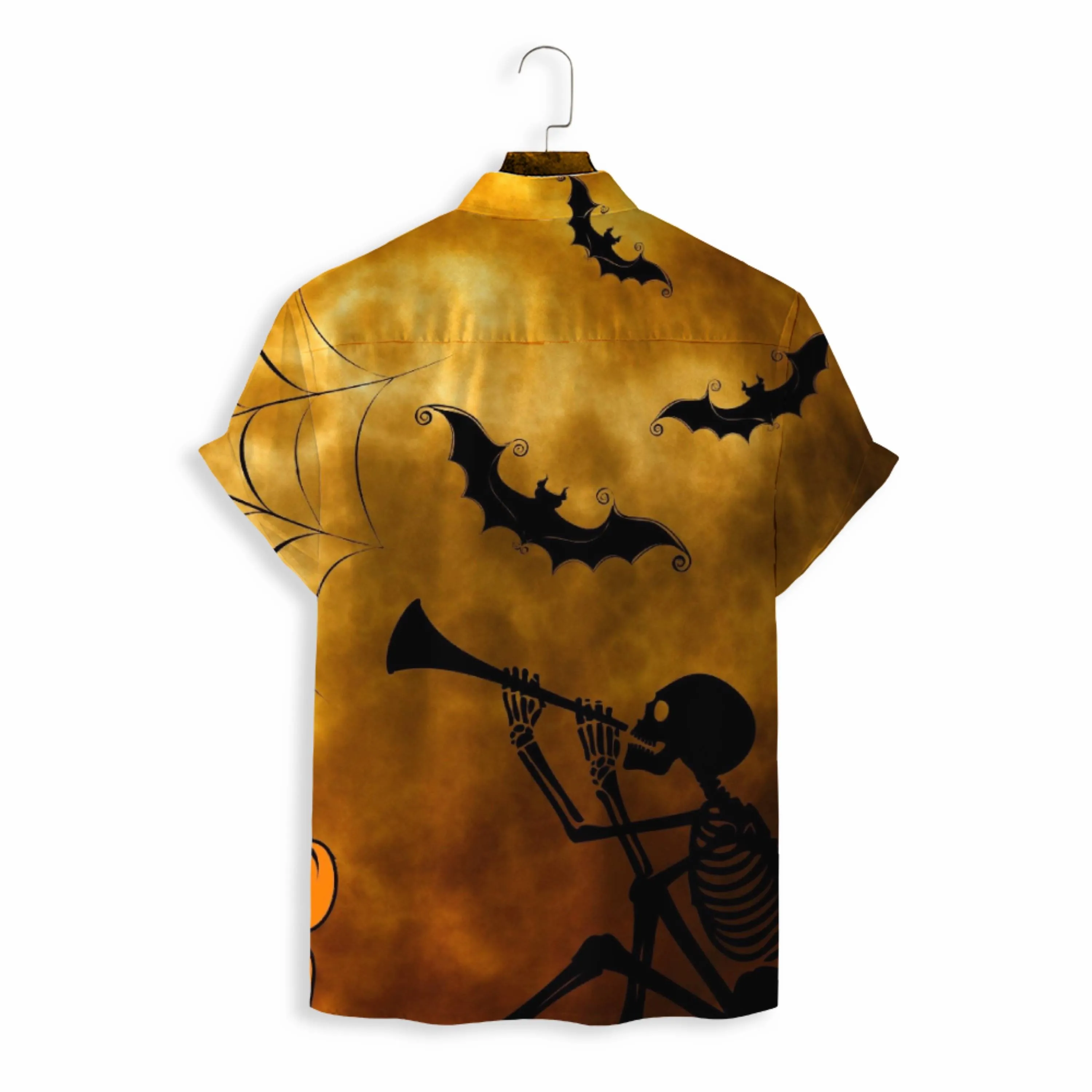 MEN SHIRTS CASUAL SHORT SLEEVE WITH HALLOWEEN PRINT