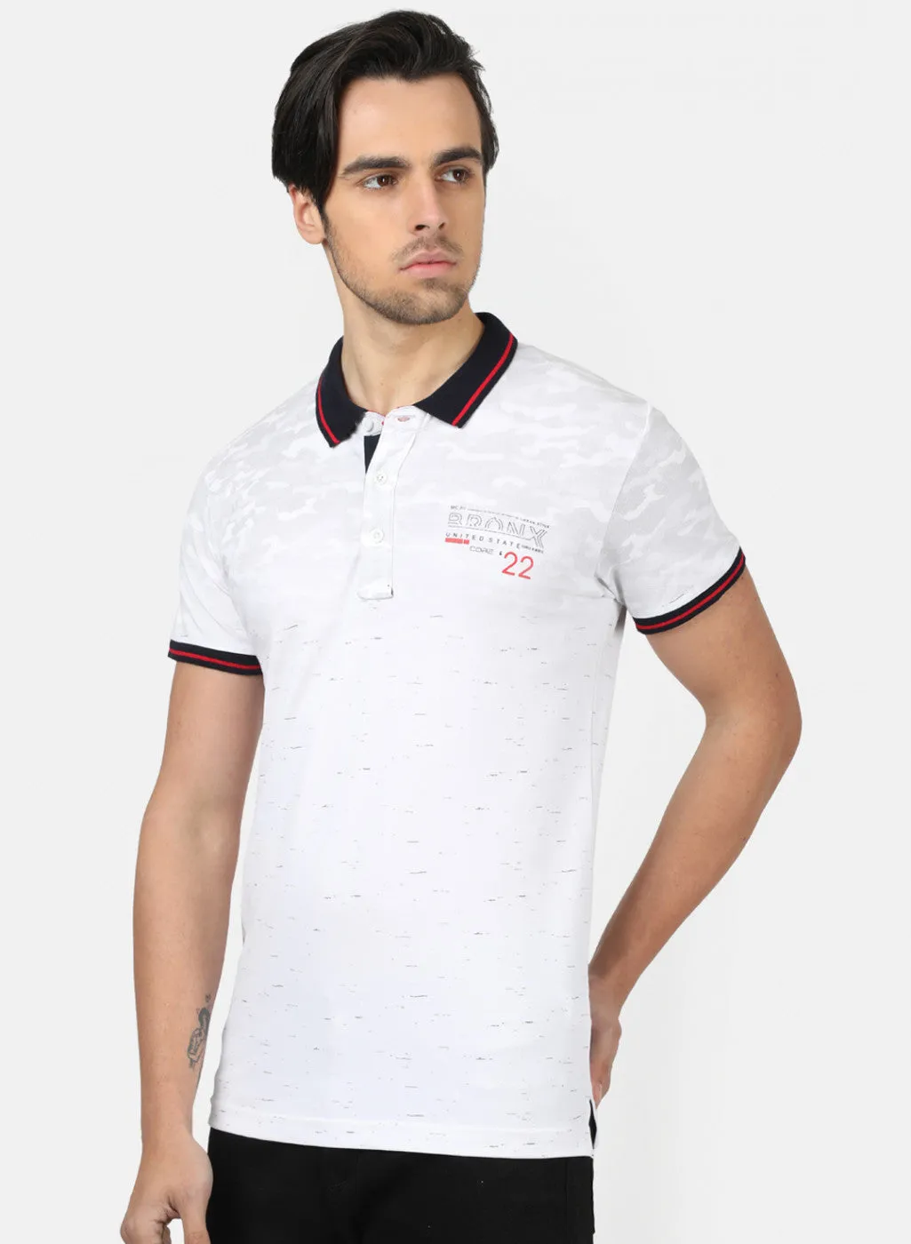 Men White Printed T-Shirts