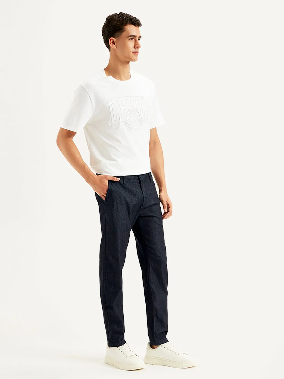 Men's Blue Tapered Chinos