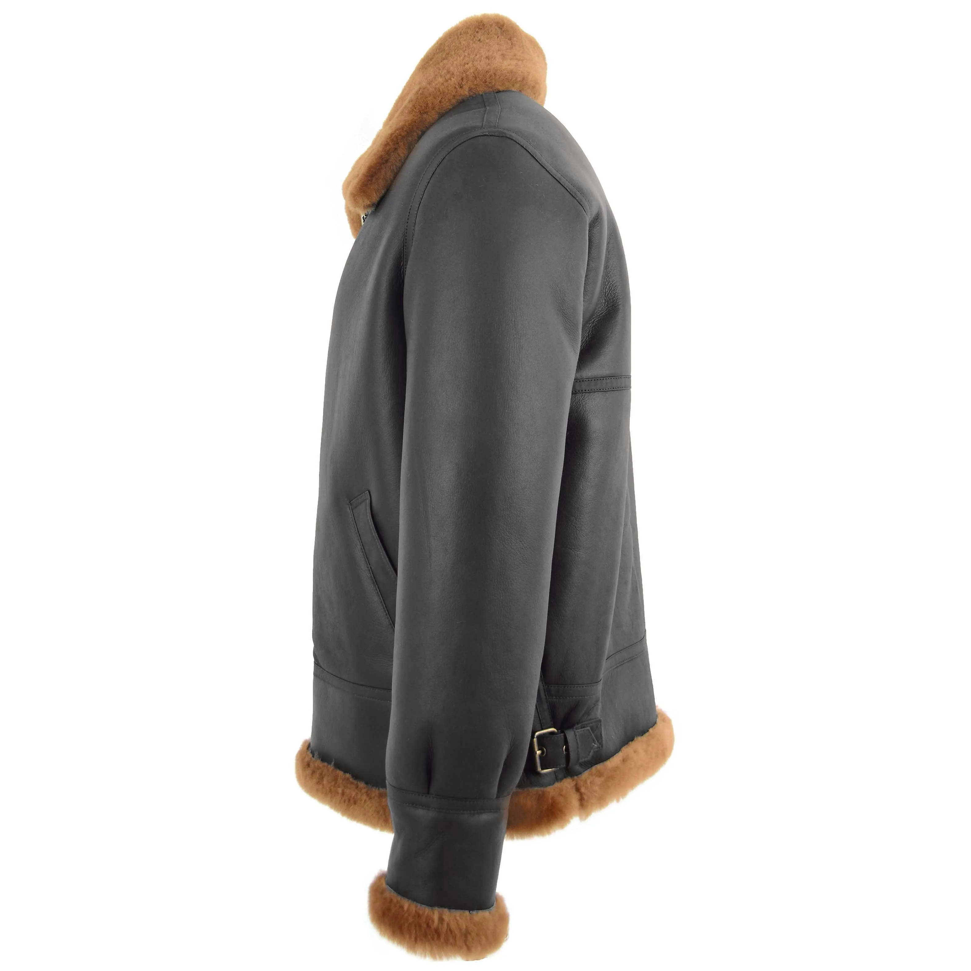 Men's Classic B3 Original Sheepskin Jacket Brown Ginger