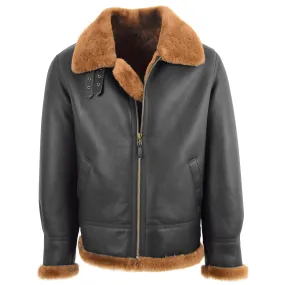 Men's Classic B3 Original Sheepskin Jacket Brown Ginger