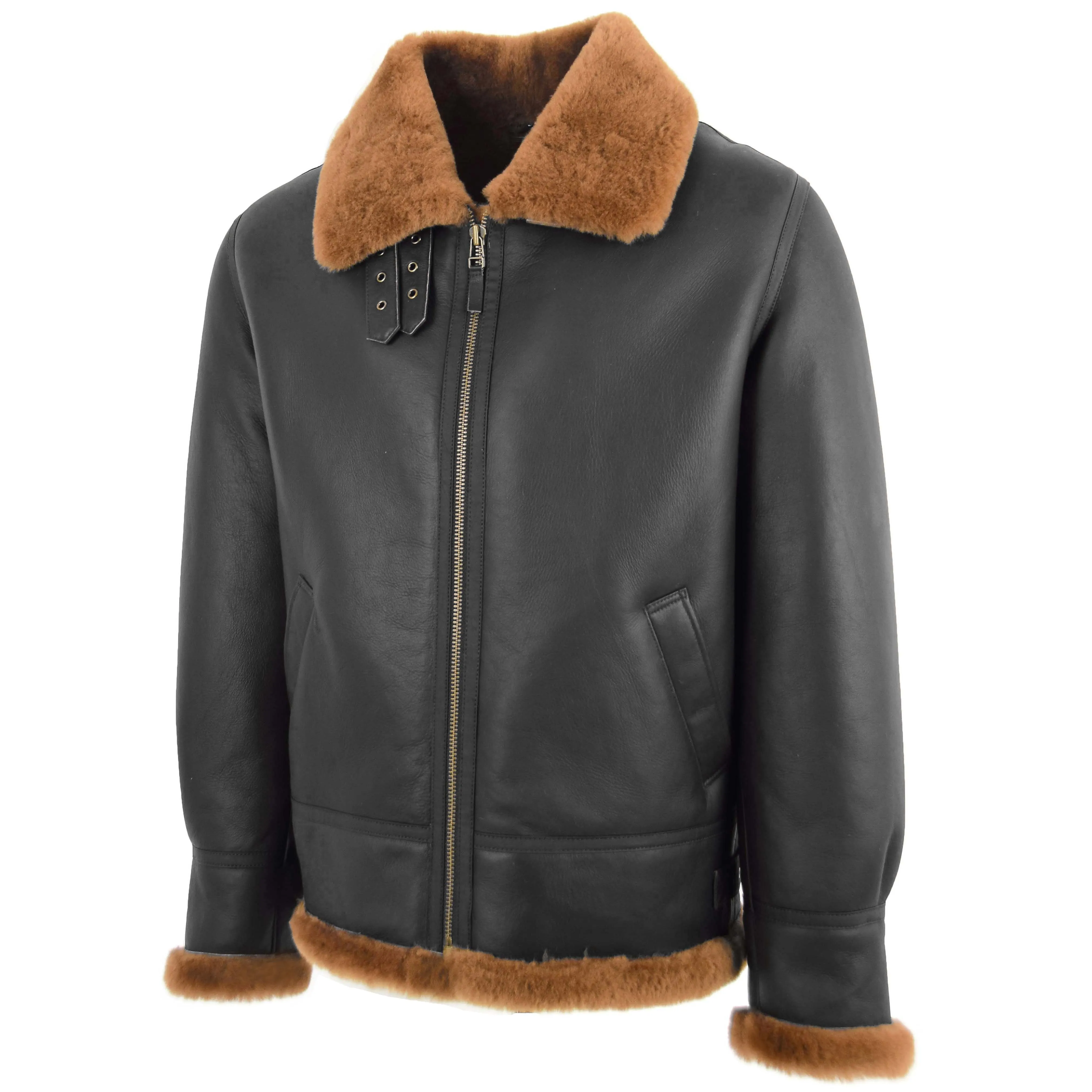 Men's Classic B3 Original Sheepskin Jacket Brown Ginger