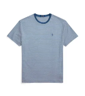 Men's Classic Fit Striped Soft Cotton T-Shirt Clancy Blue/White