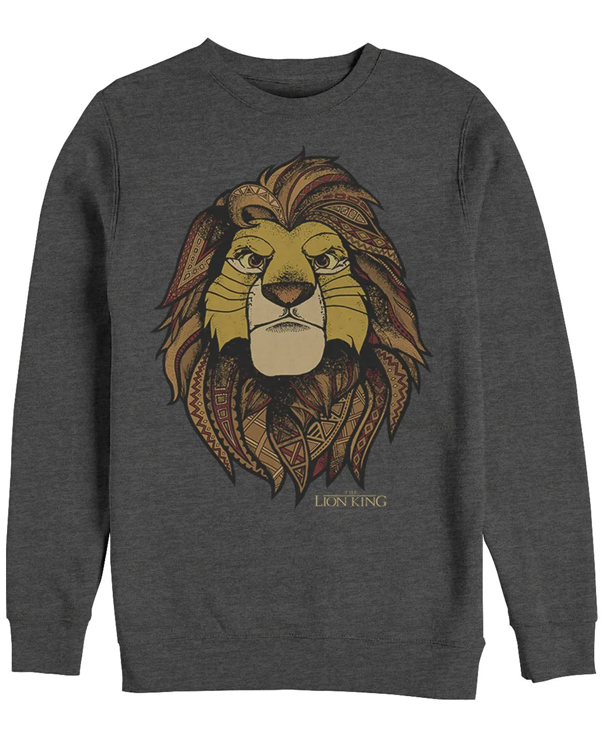 Men's Clothing Disney The Lion King Noble Simba Crew Neck Fleece Fifth Sun black