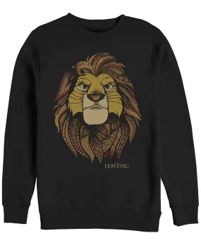 Men's Clothing Disney The Lion King Noble Simba Crew Neck Fleece Fifth Sun black