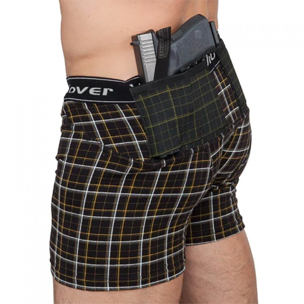 Mens Concealed Carry Plaid Boxer-Briefs