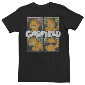 Men's Garfield Four Square T-Shirt with Garfield Licensed Character Logo