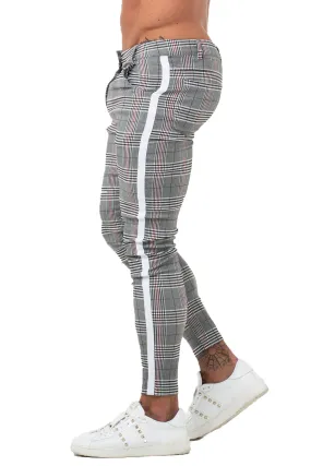 Men's Grey Plaid Skinny Pant