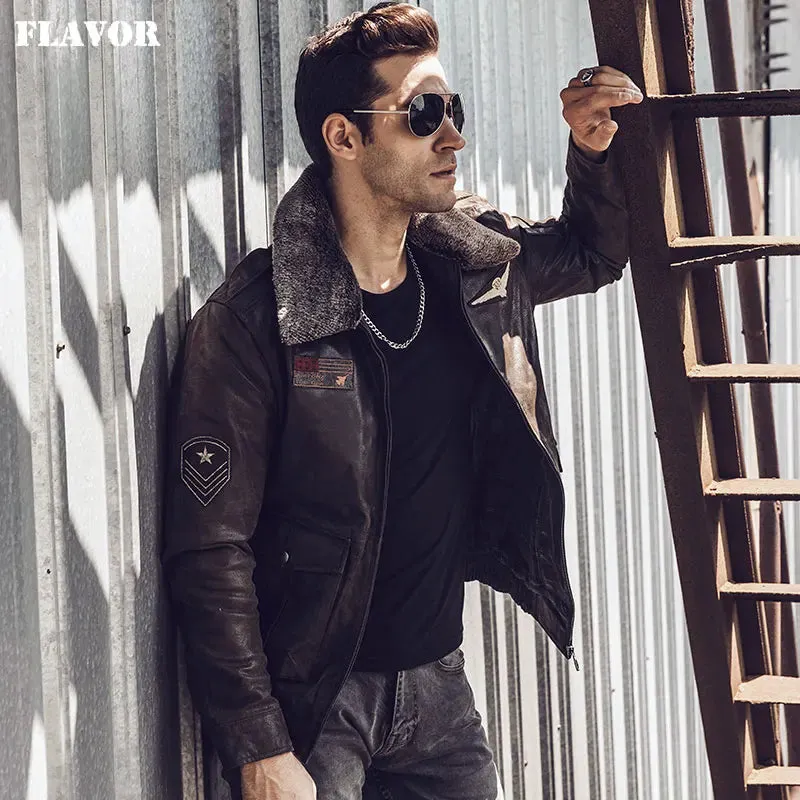 Men's Retro Pilot Leather Jacket