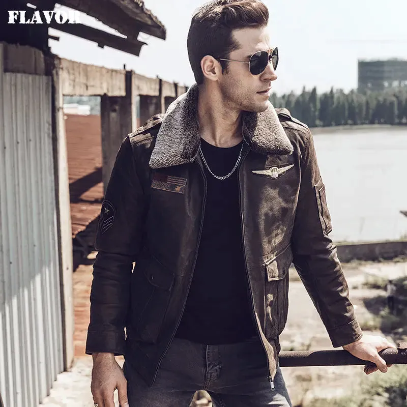 Men's Retro Pilot Leather Jacket