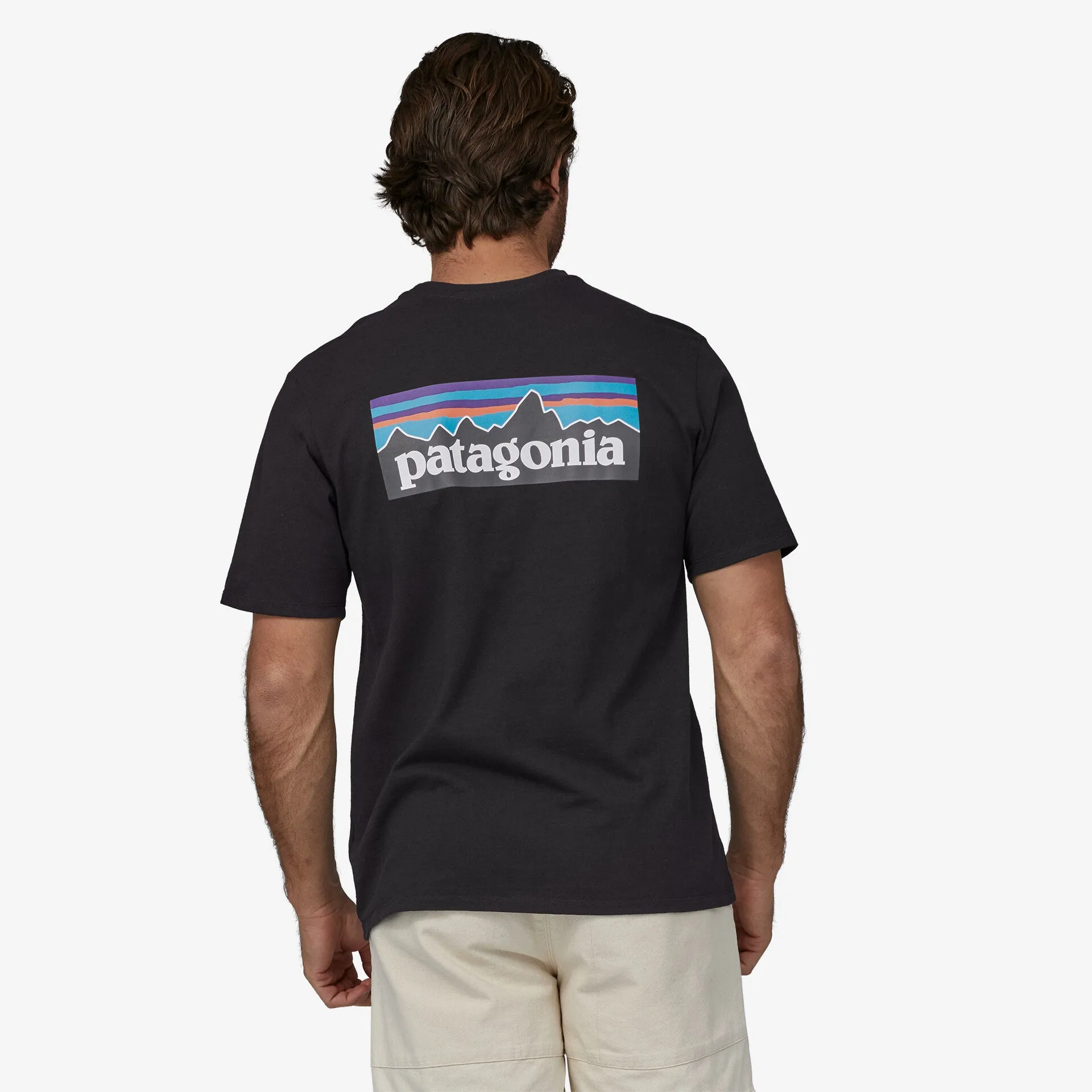 Men's T-shirt with P-6 Responsibili Patagonia logo, white