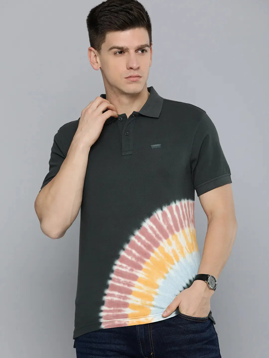 Men's Tie - Dye Slim Fit Polo T-shirt