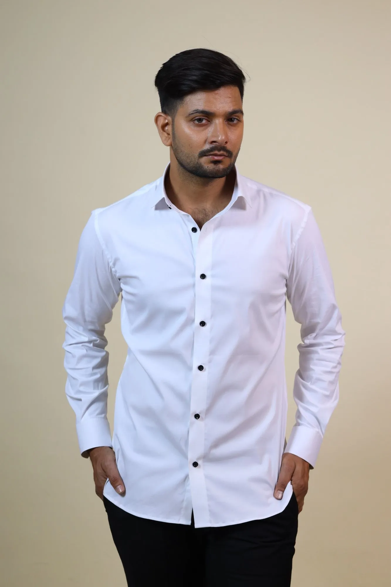 Men's White Color Eirian Designer White Shirt Full Sleeves Casual Shirt - Hilo Design