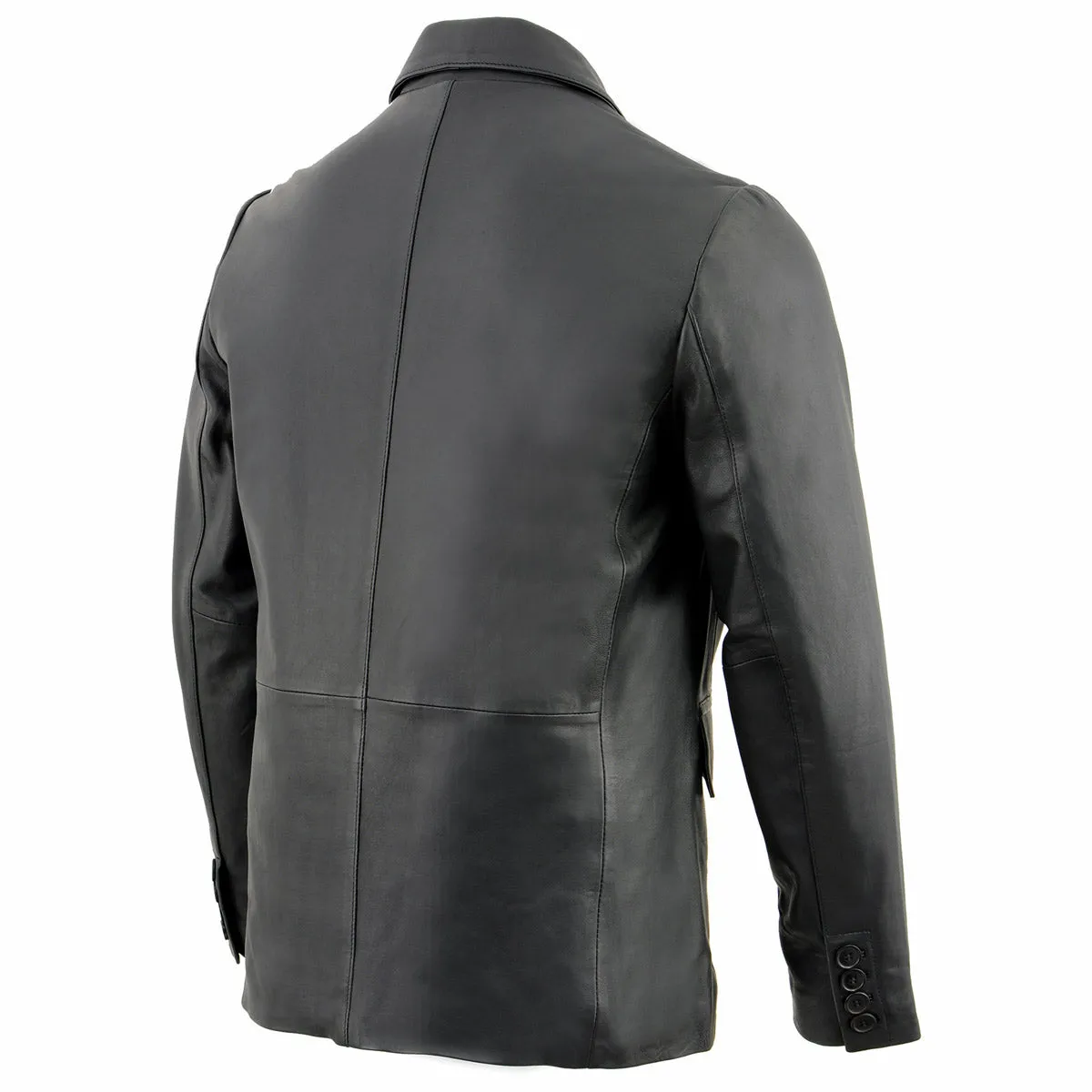 Milwaukee Leather SFM1880 Men's Black 2-Button Closure Car Coat Blazer Leather Jacket