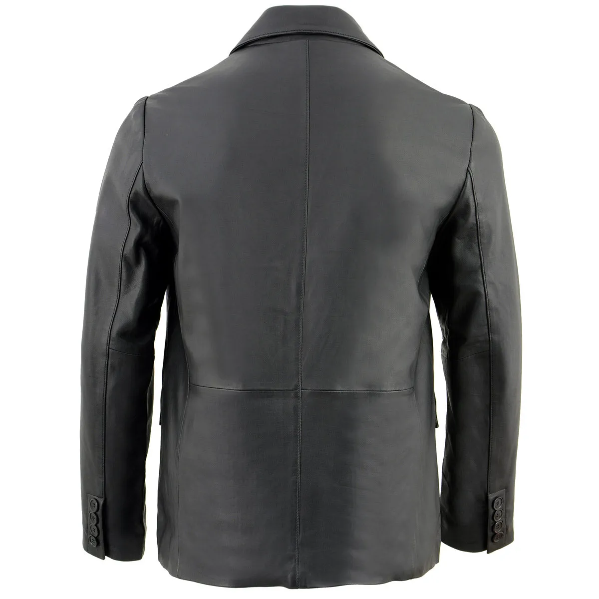 Milwaukee Leather SFM1880 Men's Black 2-Button Closure Car Coat Blazer Leather Jacket