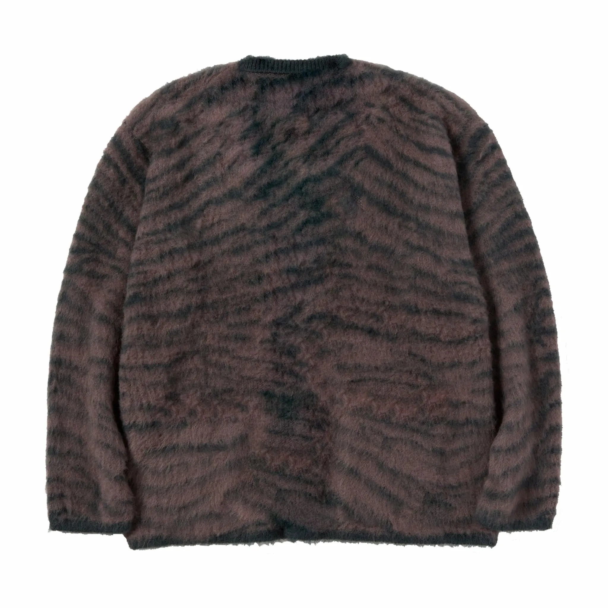 Neighborhood Tiger Pattern Mohair Cardigan (Green)