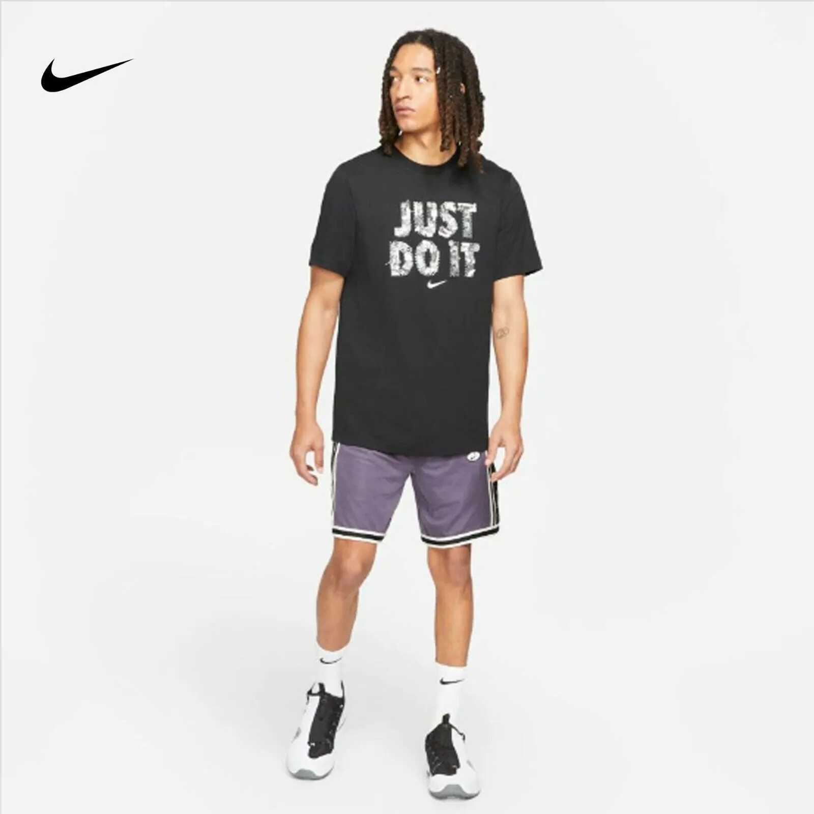 Nike Just Do It Basketball Graphic T-Shirt / Black DD0801-010 Mens Size XL