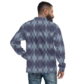 Recursia Argyle Rewired II Men's Bomber Jacket In Blue