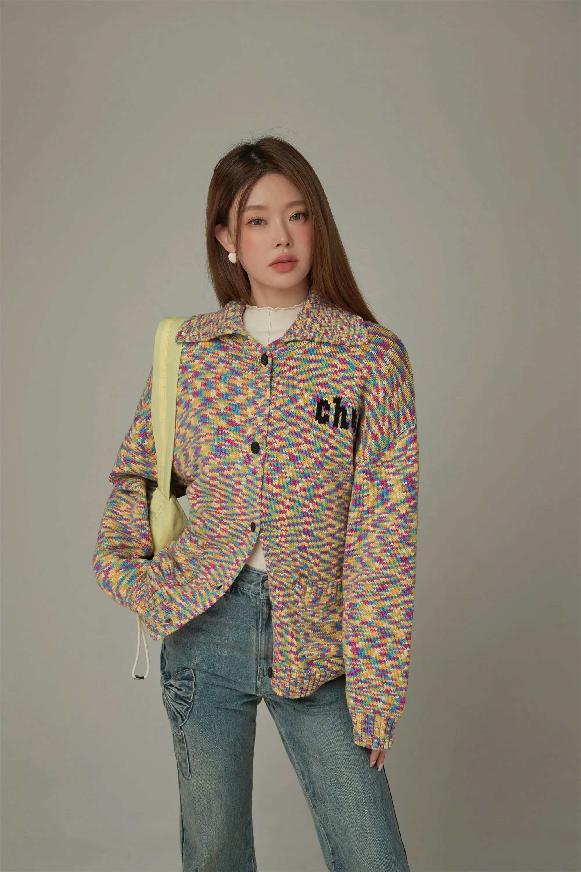 Size Doesnt Matter Rainbow Check Cardigan