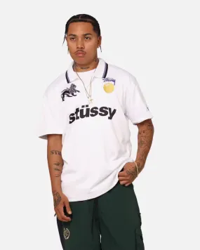 Stussy "World Tour" Football Polo Shirt - White