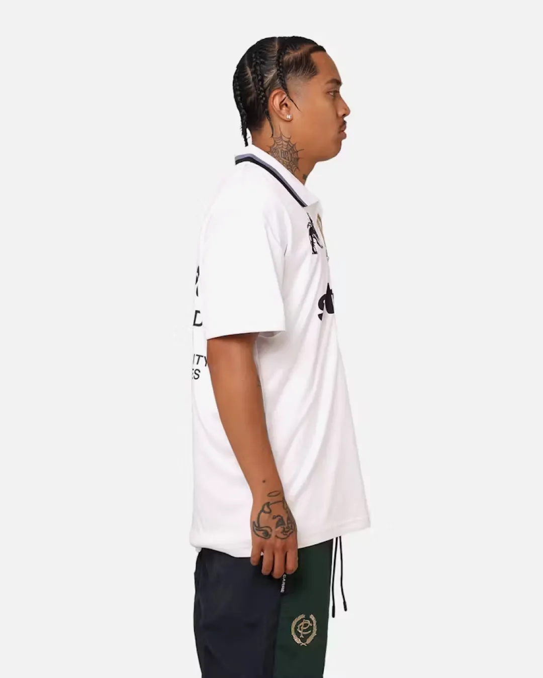 Stussy "World Tour" Football Polo Shirt - White