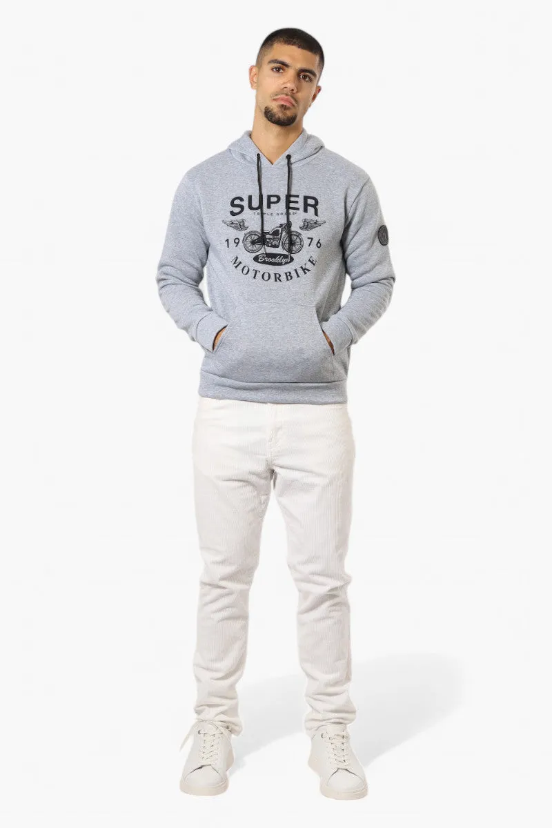 Super Triple Goose Brooklyn Motorbike Print Hoodie - Grey