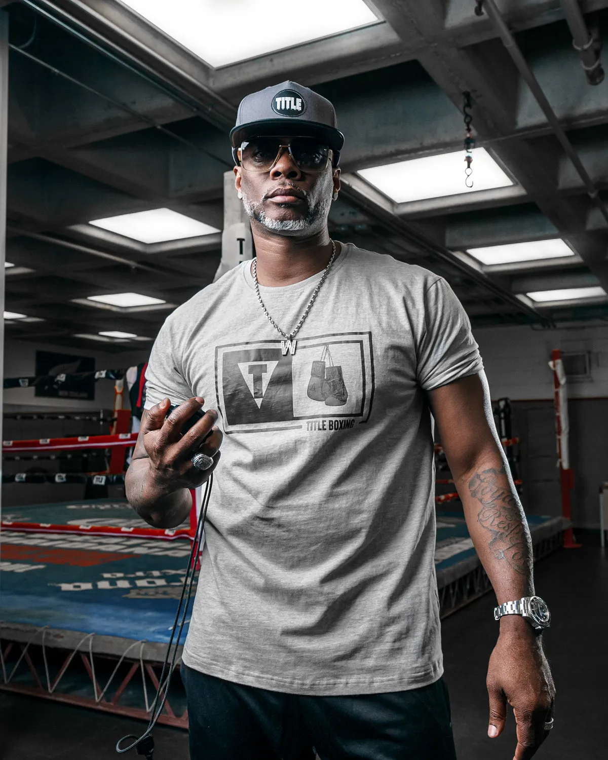 TITLE Boxing Dual-Frame Logo Tee