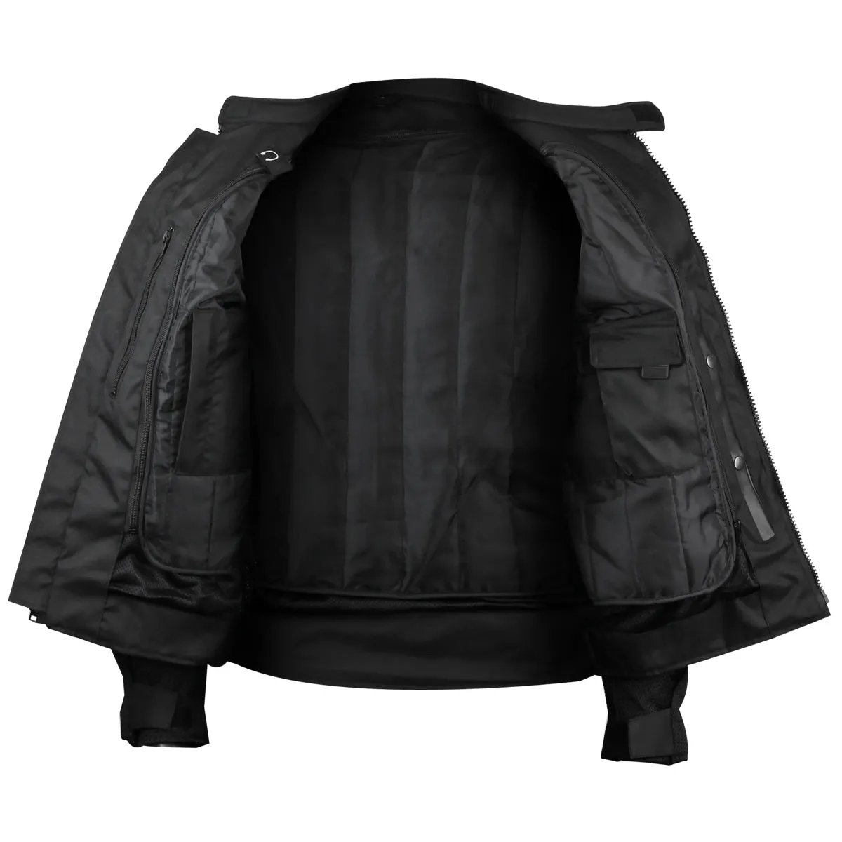 VL1622B Black Mesh Motorcycle Jacket with Insulated Liner and CE Armor